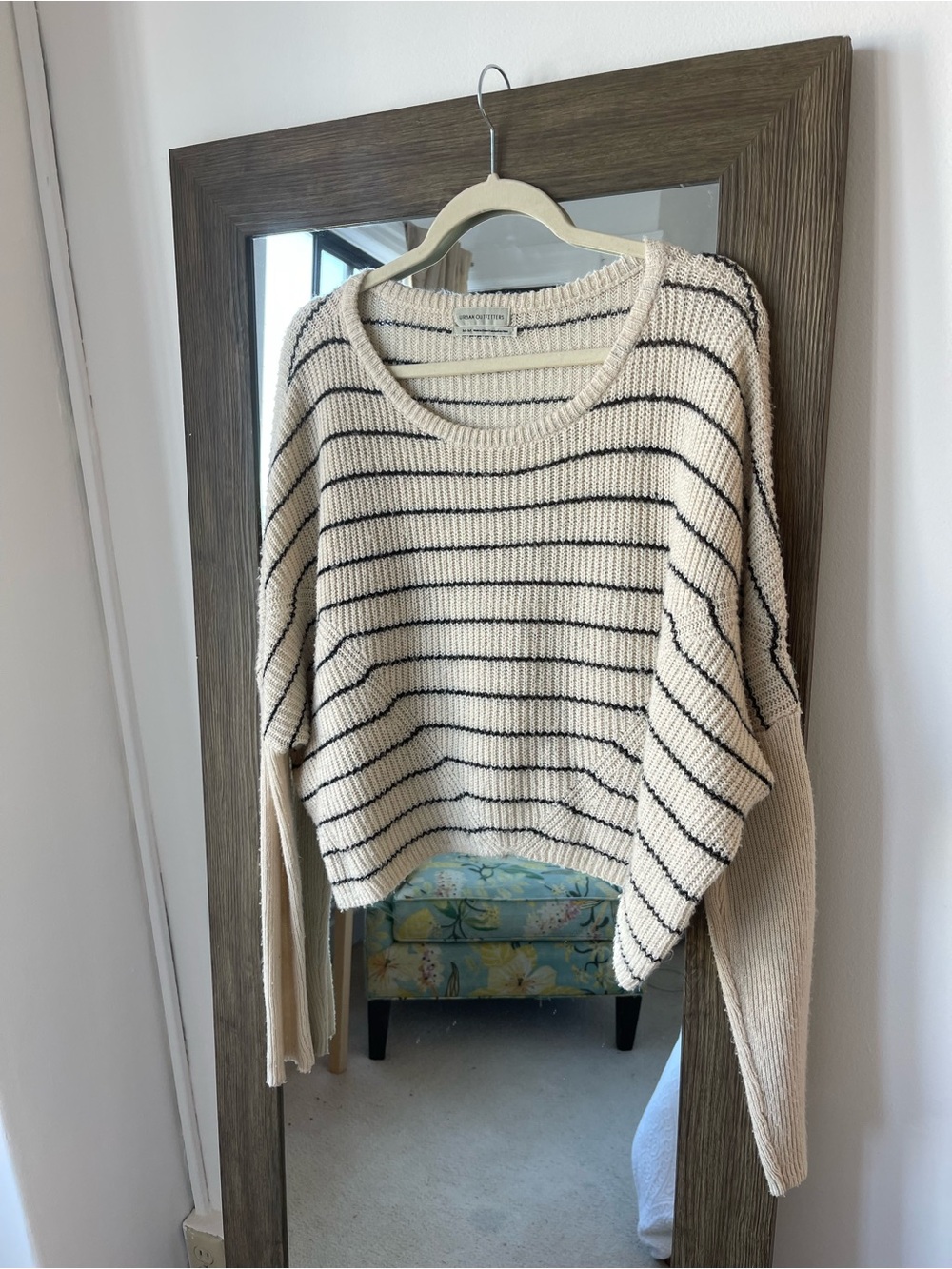 Urban Outfitters Striped Cream Knit Sweater